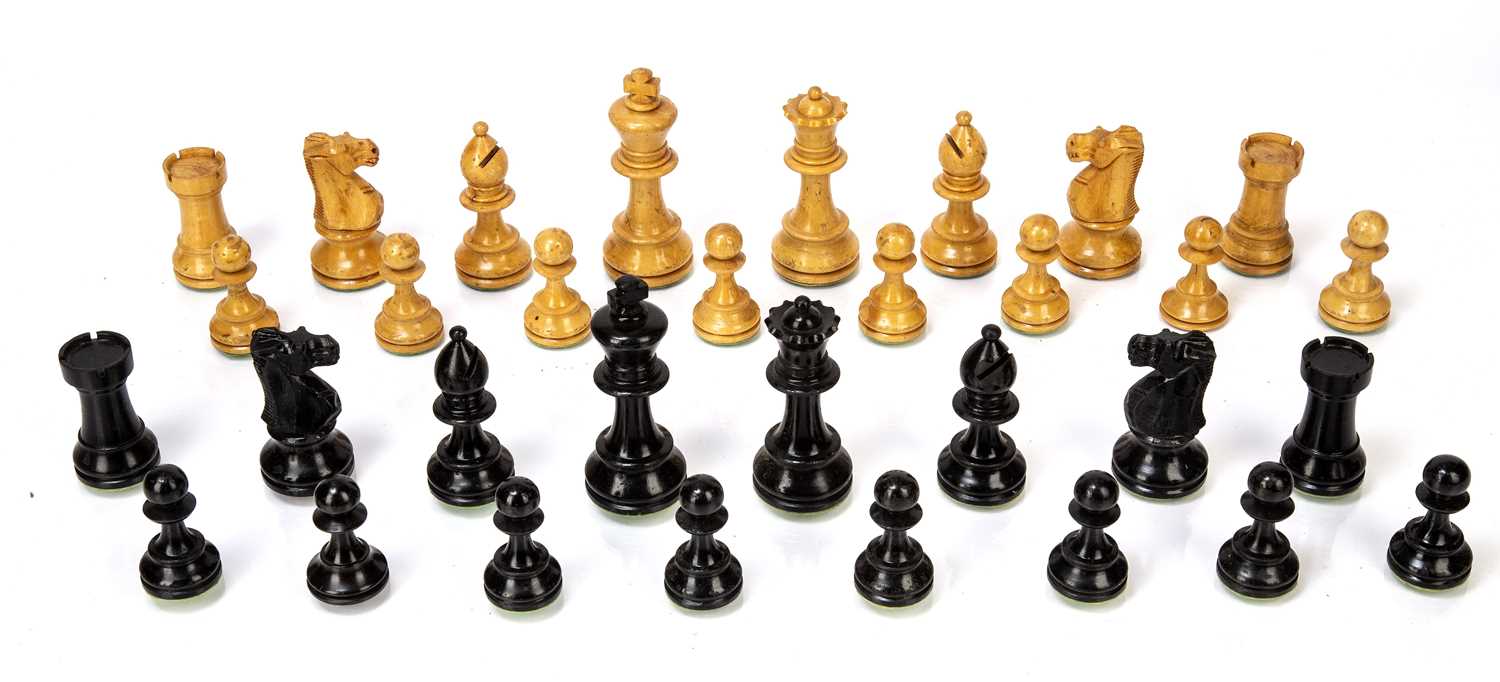 Four Staunton boxwood chess sets each in a sliding case, king 9cm highOverall wear and marks. Some - Image 2 of 5