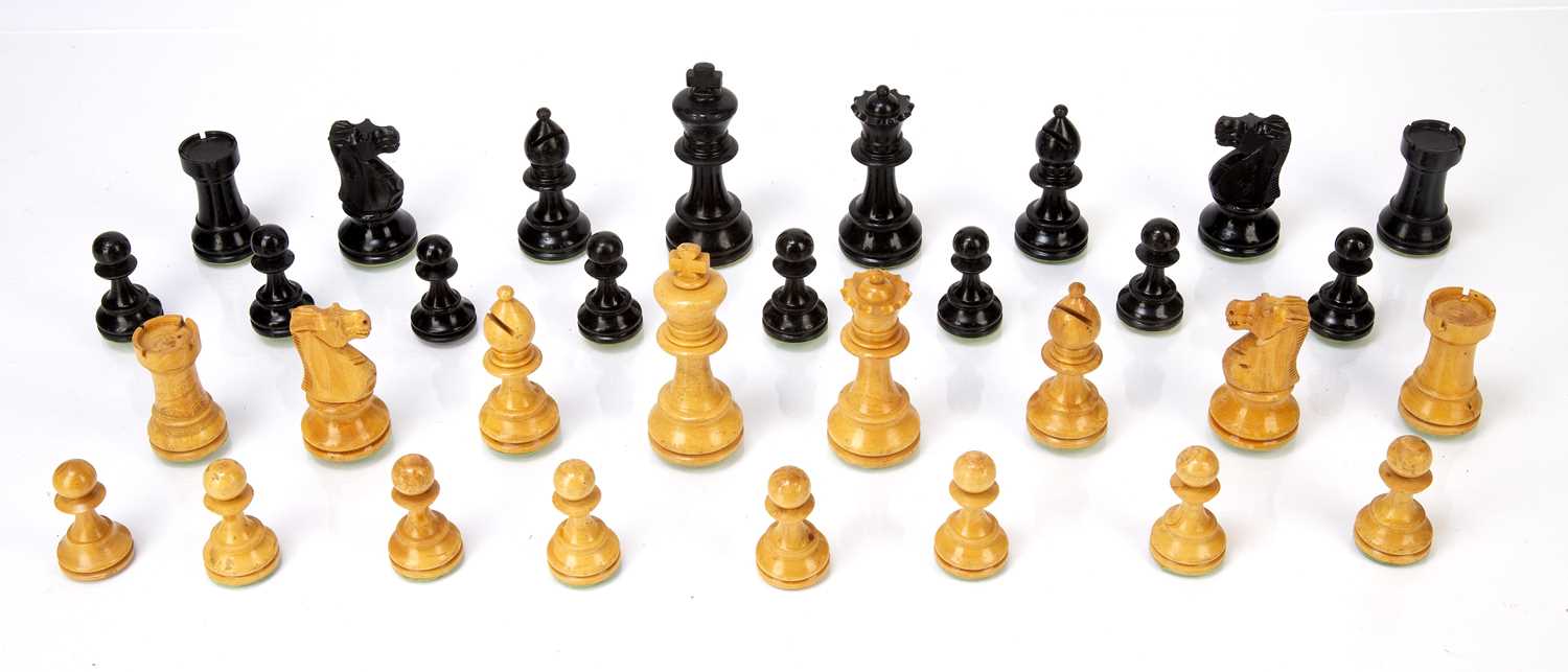 Four Staunton boxwood chess sets each in a sliding case, king 9cm highOverall wear and marks. Some - Image 5 of 5