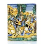 Maiolica Istoriata plaque Italian, probably 18th/19th Century in the Urbino Renaissance manner,