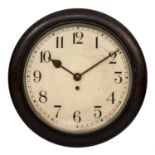 Dial wall clock early 20th Century, the painted face with Roman numerals, in mahogany case, 39cm