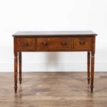 Mahogany side table Victorian, with three frieze drawers, 107cm x 76cm x 49cmOverall signs of wear