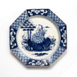 Isleworth painted plate porcelain, of octagonal form, and painted in the Chinese taste with a