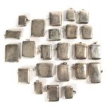 Large collection of silver vesta cases all bearing hallmarks, various silversmiths and dates, mostly