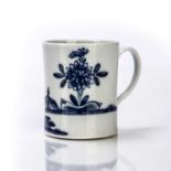 Small Richard Chaffers and Co Liverpool mug porcelain, circa 1756-58, painted with the 'Floral