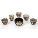 Small collection of Japanese studio ceramics comprising of: set of four studio pottery small tea