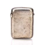 Silver vesta case of plain form, with gilt interior, bearing marks for Sampson Mordan & Co,