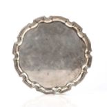 George VI silver tray with shaped edge, bearing marks for A. E. Poston & Co Ltd , Birmingham,