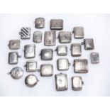 Large collection of silver vesta cases all bearing hallmarks, various silversmiths and dates, most