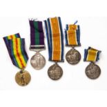 Militaria interest Five medals comprising of: set of WWI medals marked '4448 A. SJT. F. H. JONES,