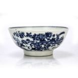 Isleworth West London bowl porcelain, circa 1765, painted with a fence pattern on one side, the