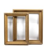 A 19th century gilt frame with cabochon moulded top edge and plain sight, rebate 57 x 40cm; and a