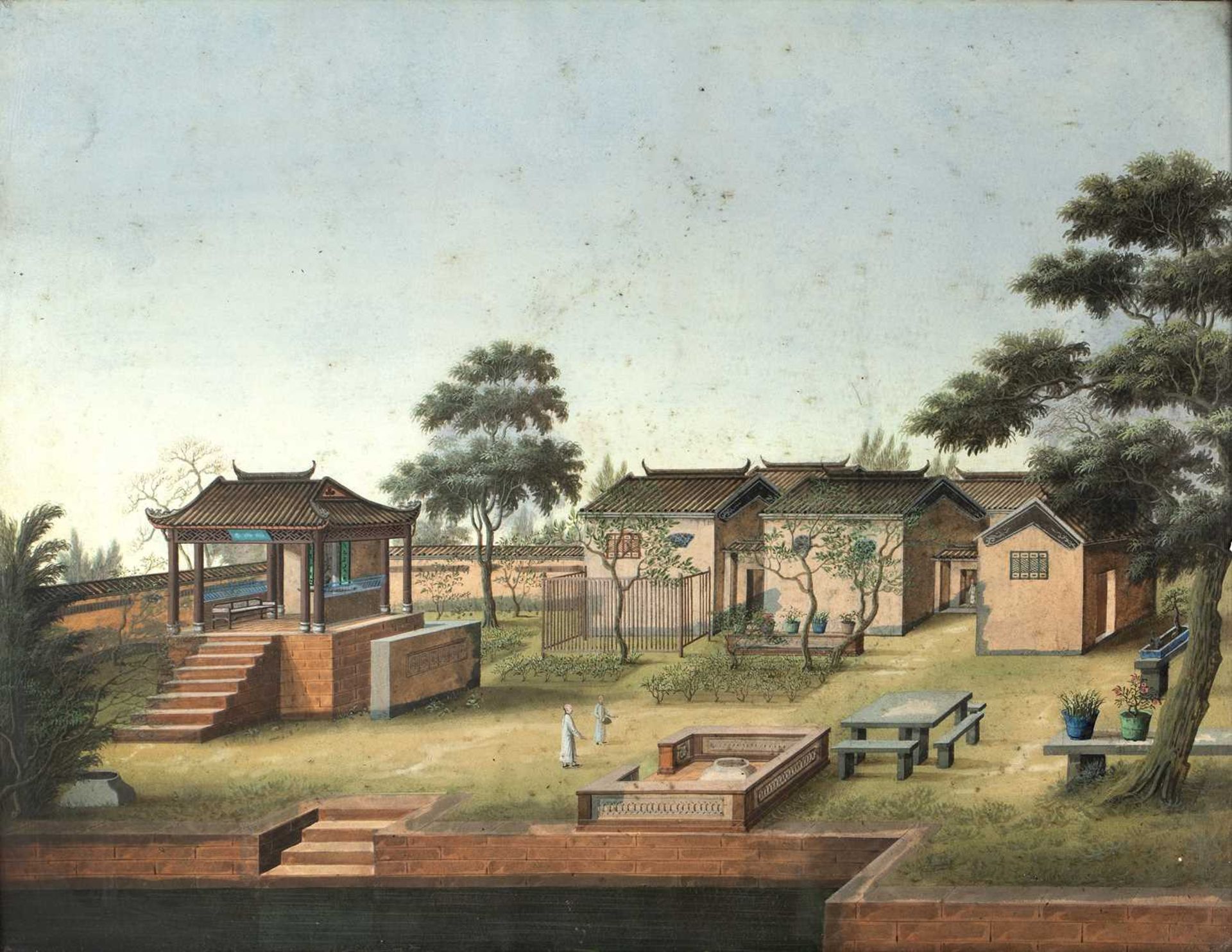 Attributed to Tingqua (Guan Lianchang) (1809-1870) Chinese Set of three trade paintings, watercolour - Image 5 of 7