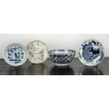 Group of blue and white porcelain Chinese, 17th/18th Century comprising of a blue and white bowl