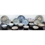 Group of seventeen pieces Chinese and Vietnamese to include various cargo bowls, provincial ware and