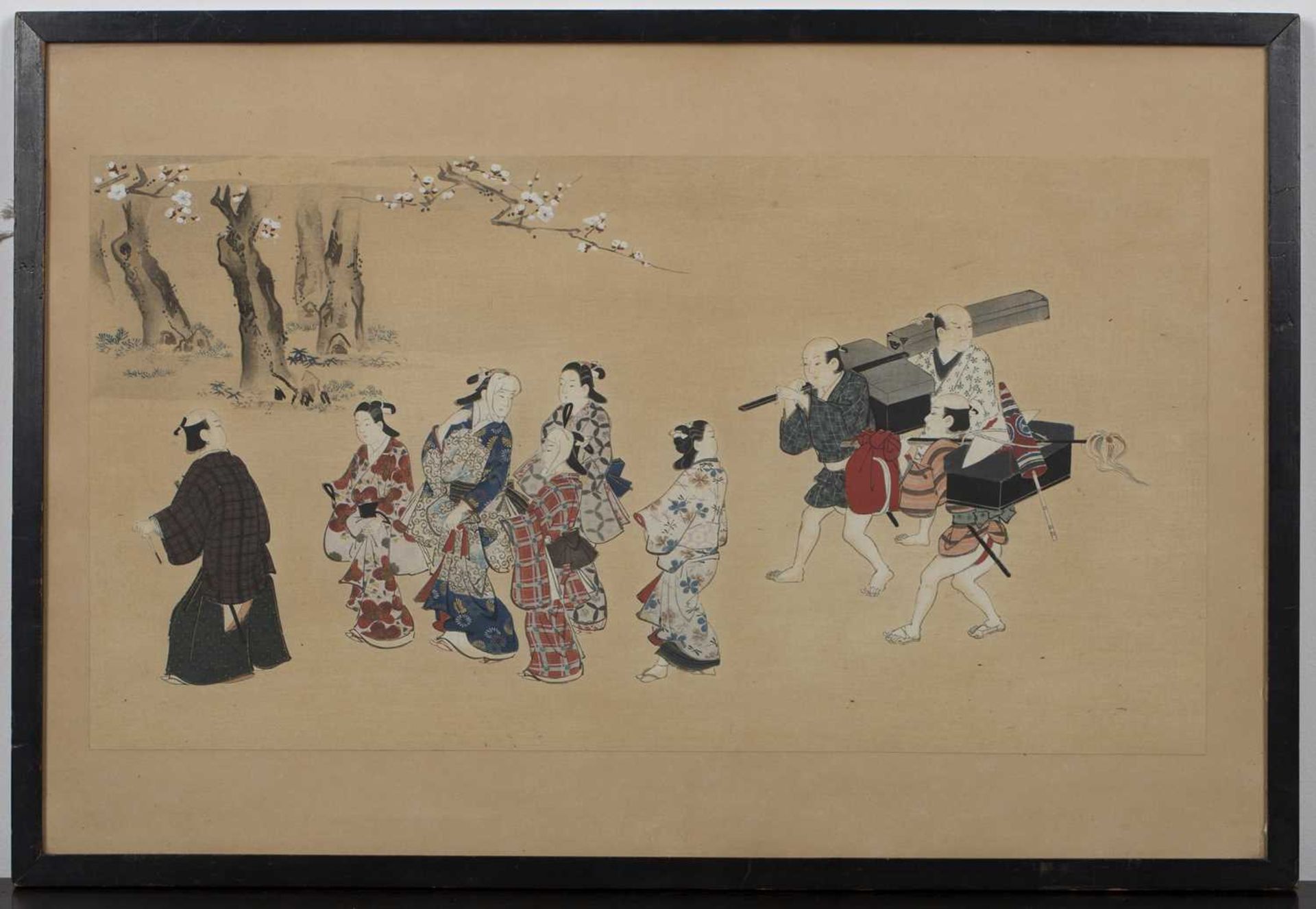 Processional study Japanese, late 19th Century woodblock print, 23.5cm x 43.5cmAt present, there - Image 2 of 4