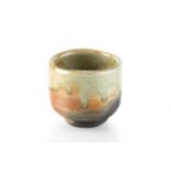 Kosei Tanimoto (20th Century) Tea bowl dripped glaze with original signed box 7cm high.