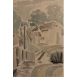 George Bissill (1896-1973) Bibury signed (lower right) watercolour 45 x 30cm.