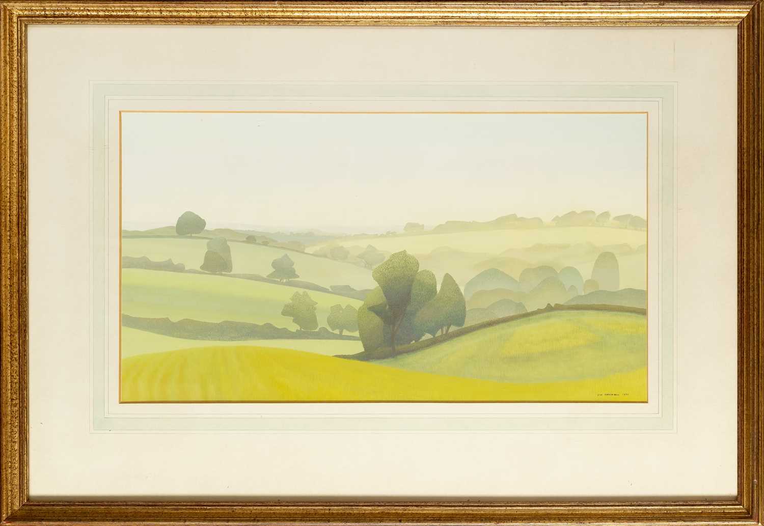 Jill Hutchings (20th Century) Rolling Hills, 1982 signed and dated (lower right) gouache 20 x 38cm. - Image 2 of 3