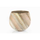 Colin Pearson (1923-2007) Vessel textured striped glaze impressed potter's seal 19.5cm high.