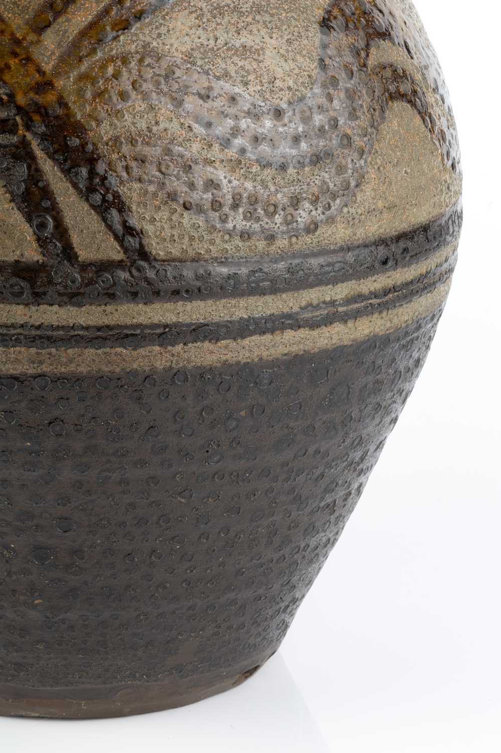 Michael Cardew (1901-1983) at Winchcombe Pottery Large vase dark bands of glaze with honey - Image 4 of 4