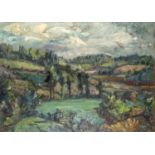 Elliott Seabrooke (1886-1950) English Landscape inscribed (to stretcher) oil on board 59 x 84cm.