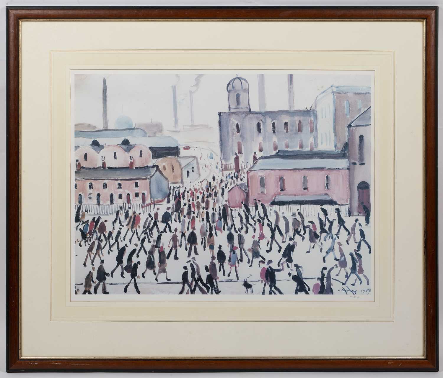 After Laurence Stephen Lowry (1887-1976) Going to Work 112/850, numbered and with blindstamp - Image 2 of 3