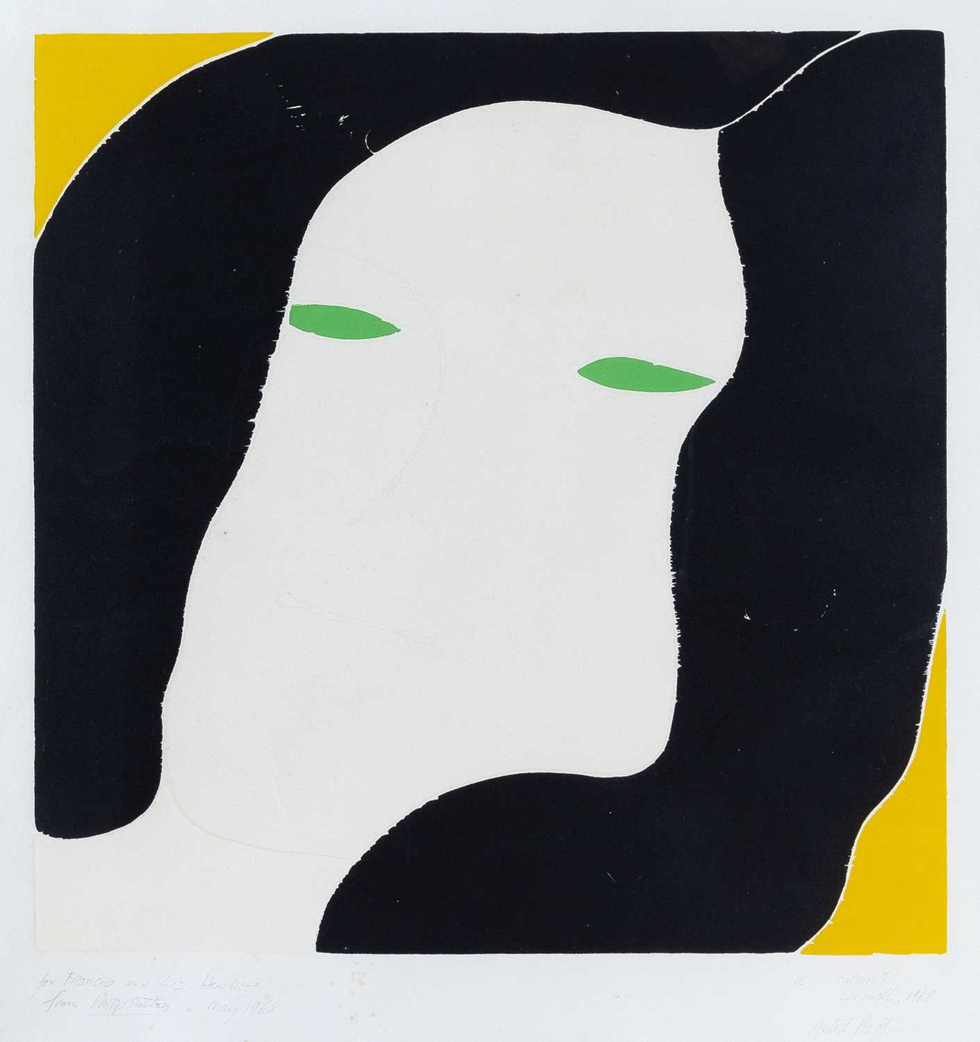 Philip Sutton (b.1928) Woman with Black Hair, 1968 signed, dated, and inscribed in pencil (in the