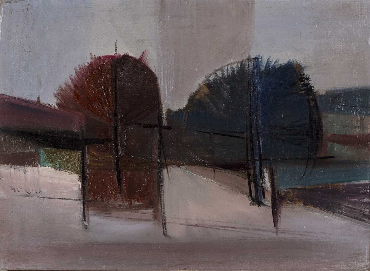 Philip Lambert (1918-2014) Abstracted Landscape oil on canvas 29 x 39cm. Exhibited: Wardour Gallery,