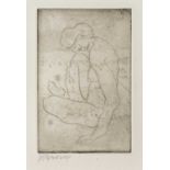 Horace Brodzky (1885-1969) Kneeling Nude, 1917 signed in pencil (in the margin), signed and dated (
