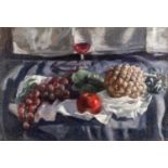 George Weissbort (1928-2013) Still Life of Fruit and Wine, 1988 signed and dated (lower right) oil