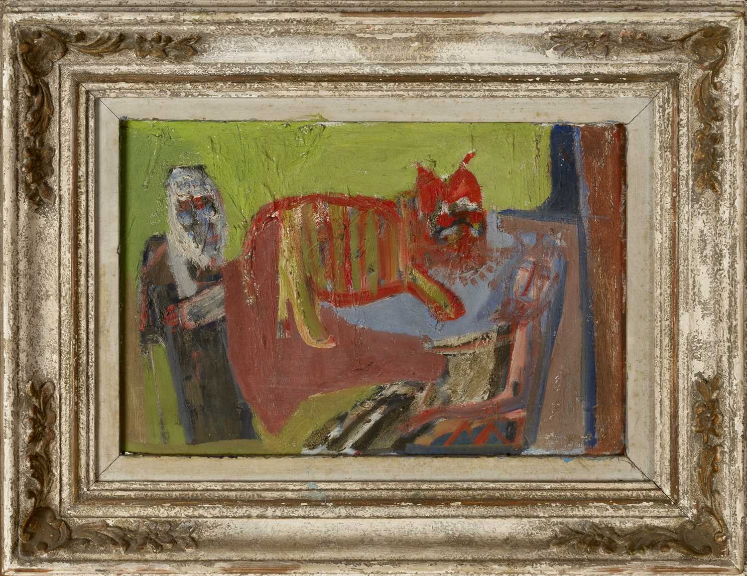 Patrick Hayman (1915-1988) Two Friends and a Cat, 1967 signed, titled, and dated (to reverse) oil on - Image 3 of 3