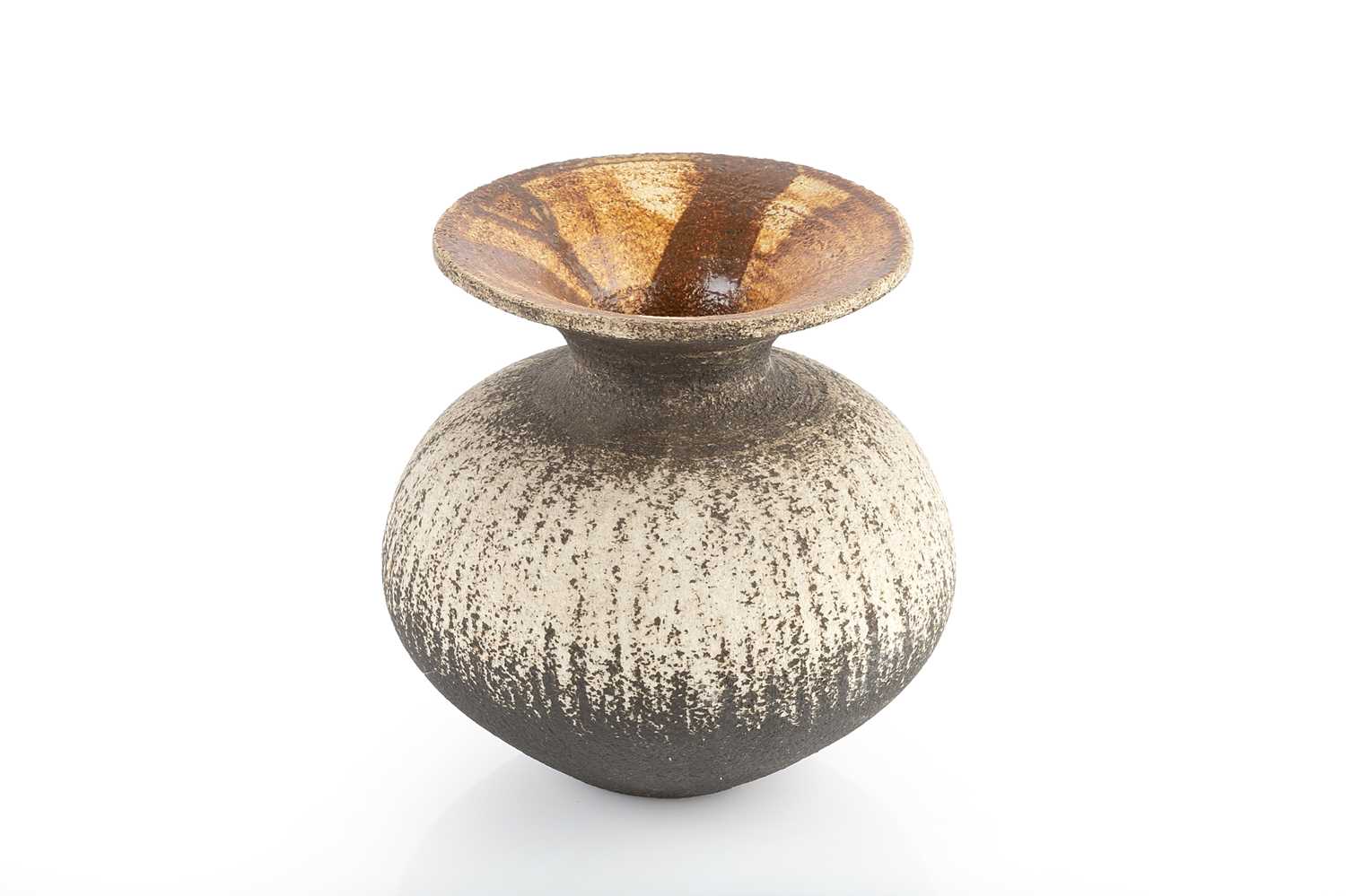 Waistel Cooper (1921-2003) Vase with textured black and grey glaze signed 12.5cm high.Overall