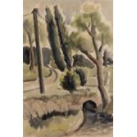 George Bissill (1896-1973) Tree by a Stream signed (lower left) watercolour 45 x 30cm.