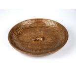 Robert Thompson of Kilburn (1876-1955) Mouseman bowl, circa 1970 oak with an unusual wavy grain