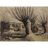 George Bissill (1896-1973) Pollard Willows, Hampshire signed (lower right) watercolour 28 x 39cm,