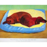 David Hockney (b.1937) Dog Paintings, 1995 for Salts Mill off-set lithograph 53 x 64cm, unframed.