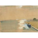 Ernst Huber (1895-1960) Sulina, 1934 signed, titled, and dated (lower right) watercolour 39 x 54cm.