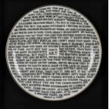 Grayson Perry (b.1960) 100% Art plate, 2020 ceramic with artist's seal printed on the base, produced
