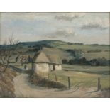 George Bissill (1896-1973) Village Road signed (lower left) oil on board 34 x 43cm.