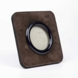 Dunhill Photograph frame brown suede, in a fitted presentation box 17 x 17cm.