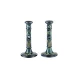 William Moorcroft (1872-1945) Pair of candlesticks, circa 1914-16 signed and impressed 'Moorcroft