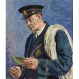 Duncan Grant (1885-1978) The Postman, circa 1939 oil on paper laid onto board 53 x 44cm. Provenance: