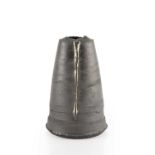 Dan Kelly (b.1953) Vessel black glaze with a vertical white line 28cm high.Overall wear, marks and