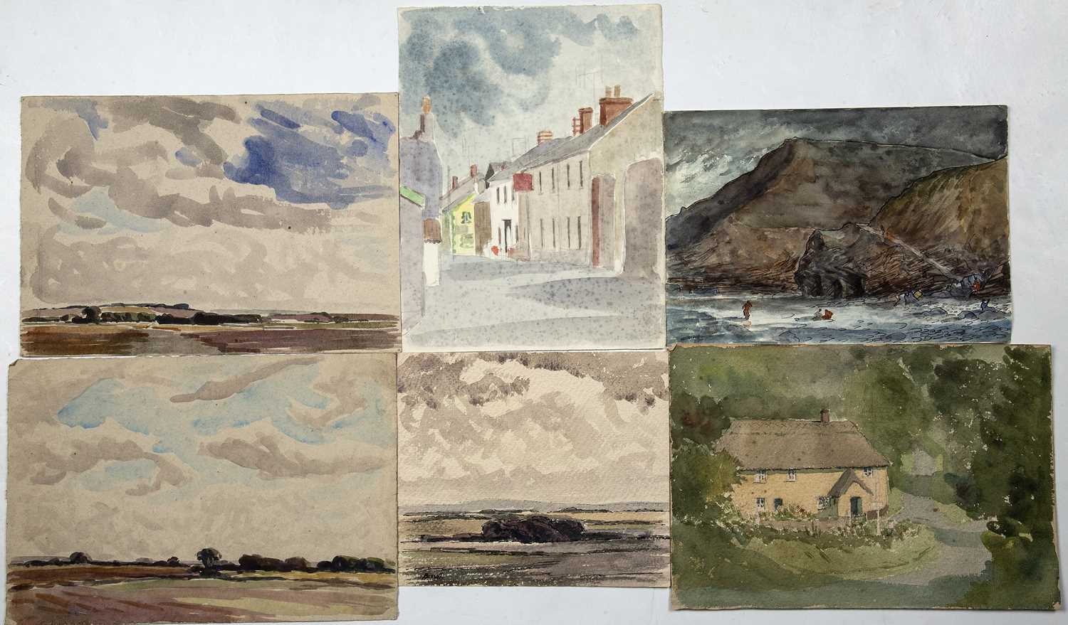 George Bissill (1896-1973) A folio of thirty-three watercolours and pencil sketches predominantly