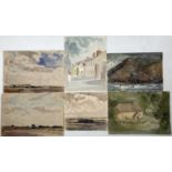 George Bissill (1896-1973) A folio of thirty-three watercolours and pencil sketches predominantly