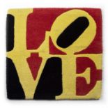 Robert Indiana (1928-2018) Liebe Love, 2005 hand-tufted rug made under the supervision of John