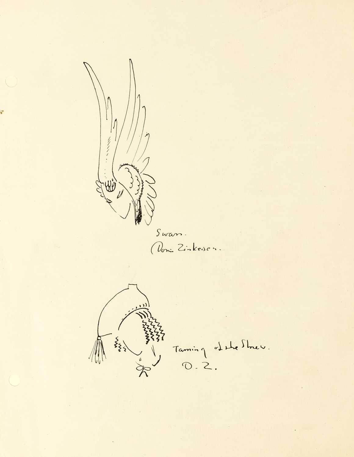 Doris Zinkeisen (1898-1991) Headdress designs for the Taming of the Shrew signed and variously - Image 2 of 6