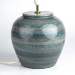 Aldo Londi for Bitossi Table lamp blue and green glaze 23cm high.