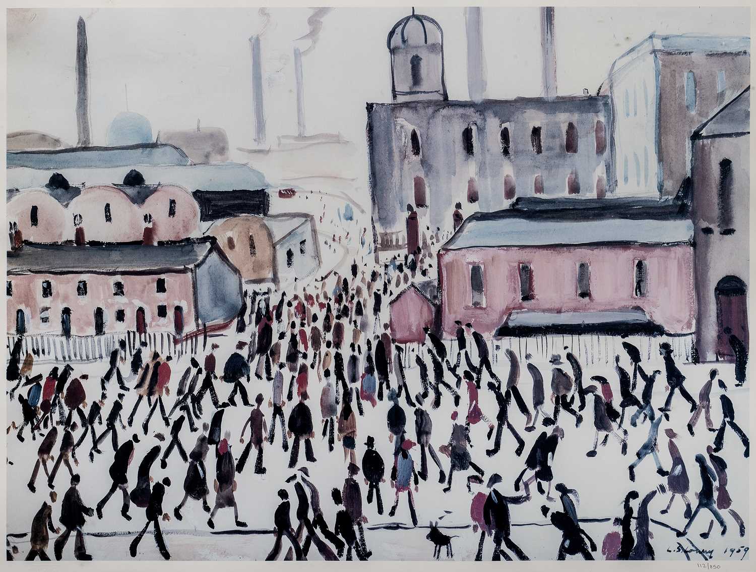 After Laurence Stephen Lowry (1887-1976) Going to Work 112/850, numbered and with blindstamp