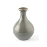 Svend Bayer (b.1946) Bottle vase mottled blue glaze 17cm high.